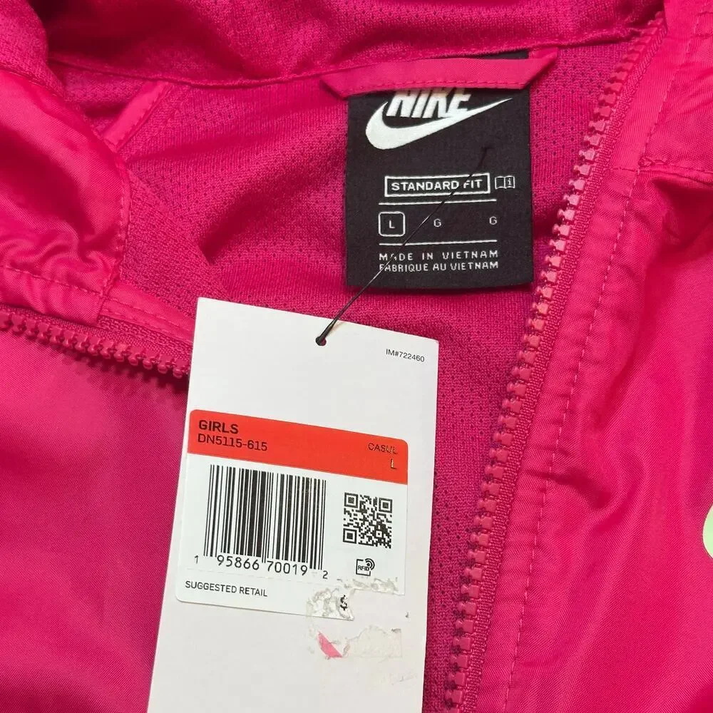 New Nike Girls Windbreaker sz L
